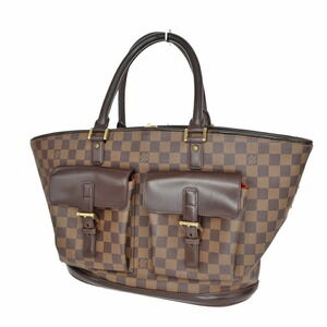 Louis Vuitton Manosque Tote Bag Damier Ebene Brown Canvas